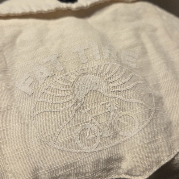 Topo Designs × Fat Tire Beer Men's Large Long Sleeve Button Cotton Shirt White - Picture 4 of 9